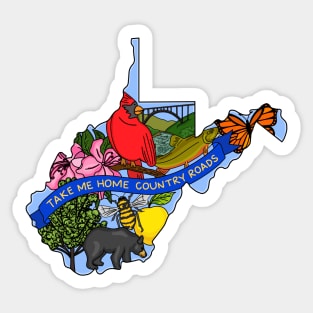 West Virginia State Symbols Sticker